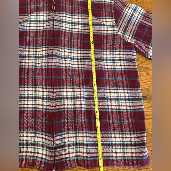 Denim and Co Burgundy Cotton Flannel Full Zip Long Sleeve Jacket 2X - Picture 6 of 7